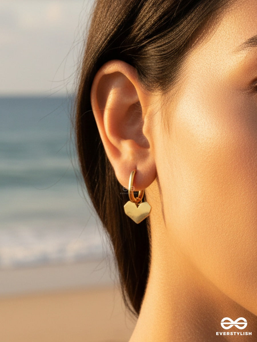 Giora Italia - Lovette Drop – Stainless Steel 18K Gold Plated Anti-Tarnish Heart Drop Earrings
