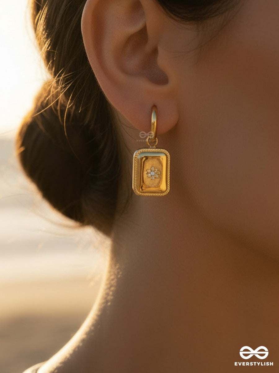 Giora Italia - Monarch Tag – Stainless Steel 18K Gold Plated Anti-Tarnish Mini Hoop Drop Earrings
