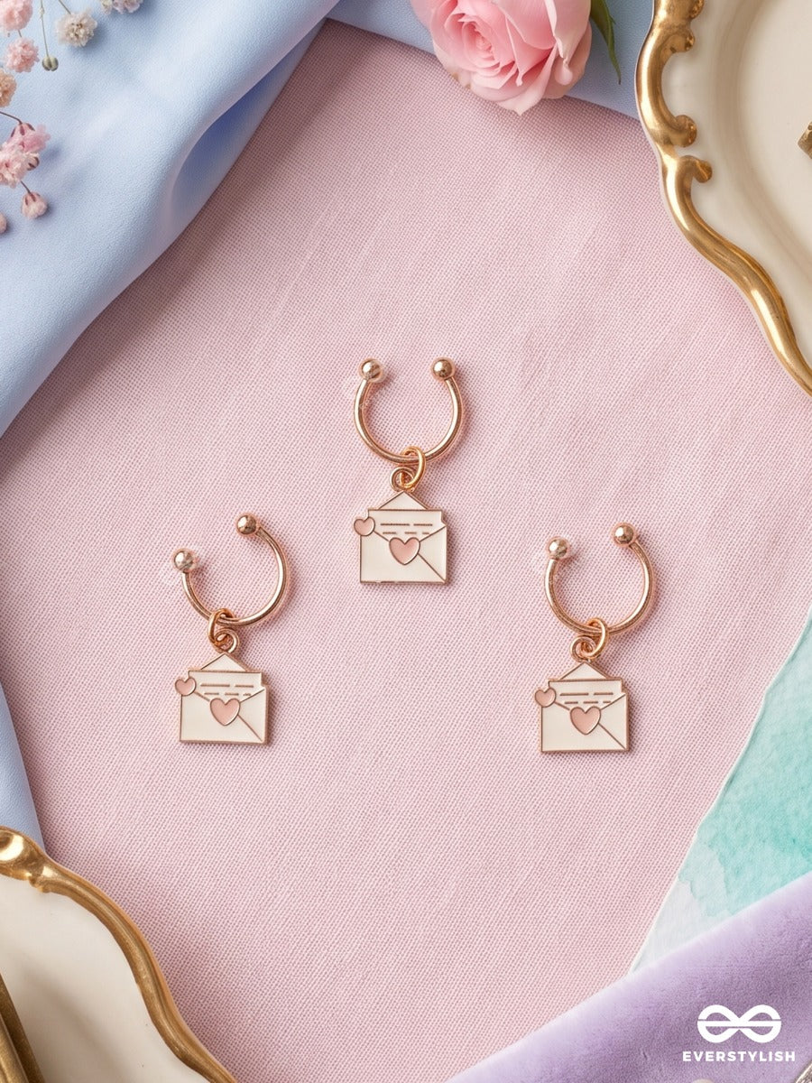 Love Note – Love Letter Hair Cuff Set Of 3 With Enamel Envelope Charms