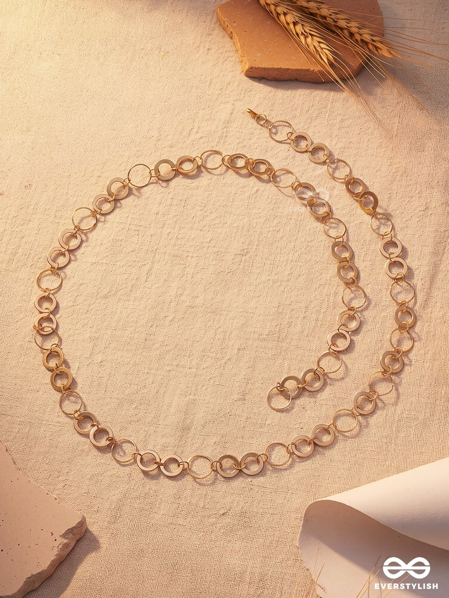 Golden Ringlet – Gold-Tone Delicate Waist Chain With Circle Links