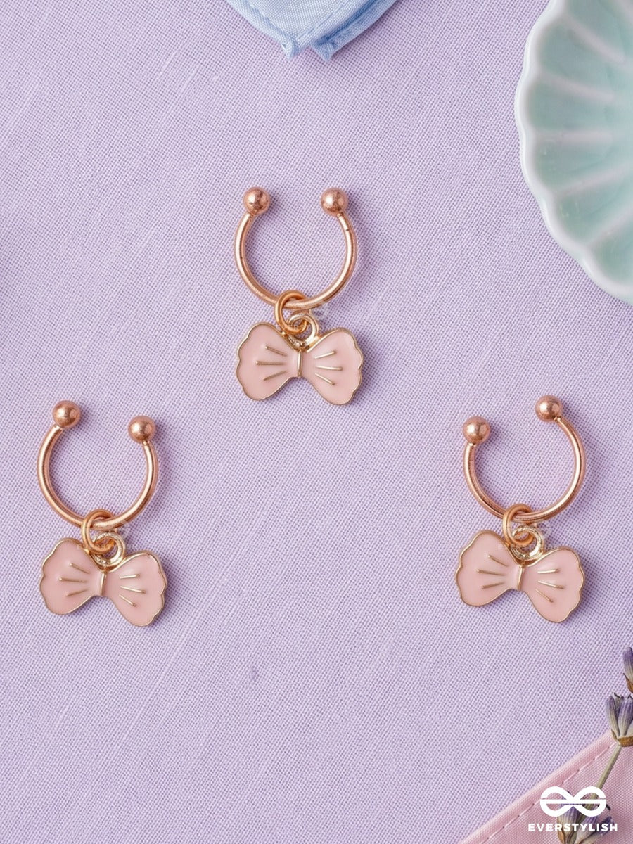 Blush Bows – Gold-Tone Hair Accessory Set Of 3 With Pastel Bow Charms