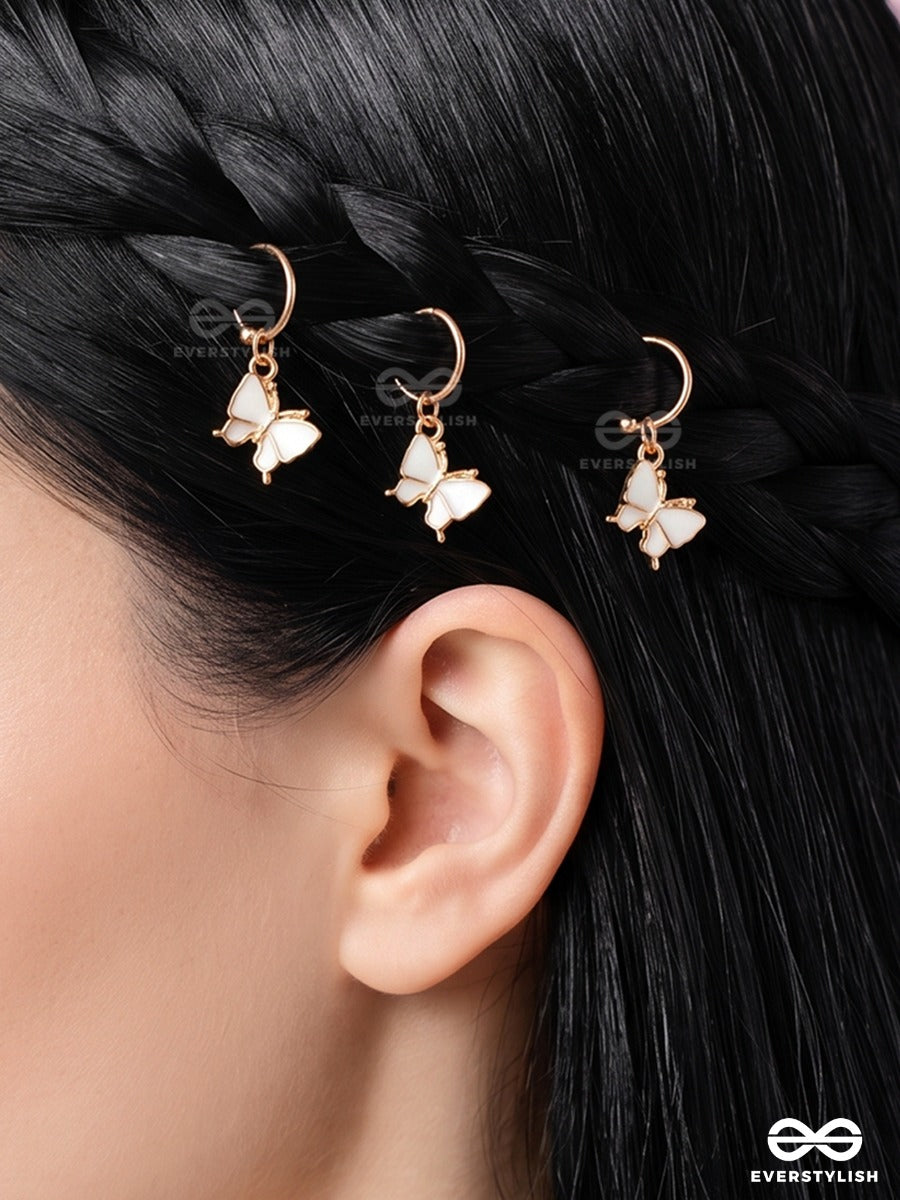 Butter Babe – Gold-Tone Hair Accessory Set Of 3 With Butterfly Charms