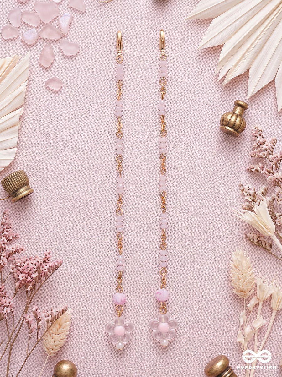 Blush Bells – Set Of 2 Gold-Tone Hair Accessories With Pink Beads And Flower Clusters