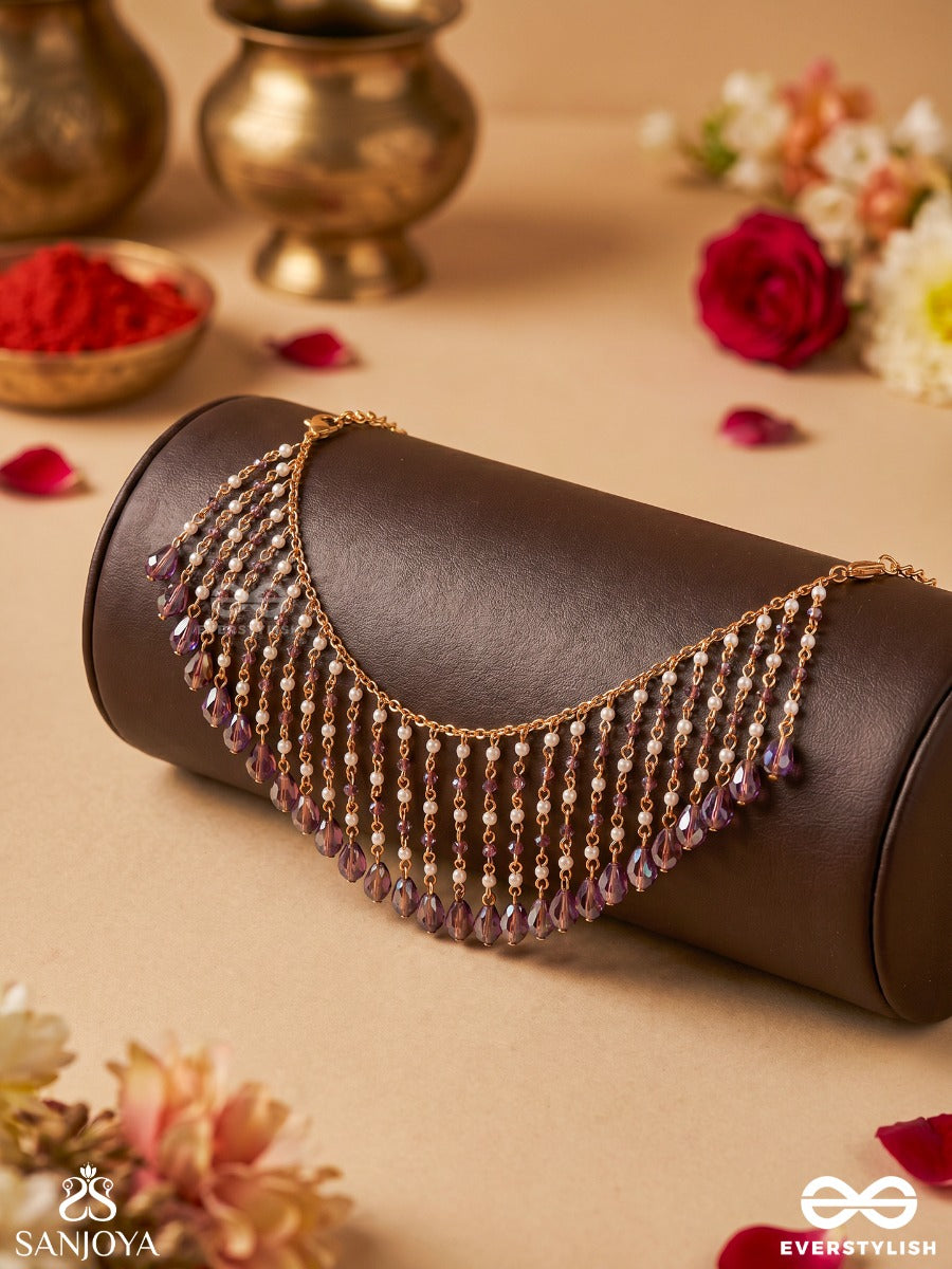 Aarohini – Ascending Grace – Convertible Body Jewellery That Can Be Styled As A Necklace Or Shoulder Chain With Cascading Crystal Fringes