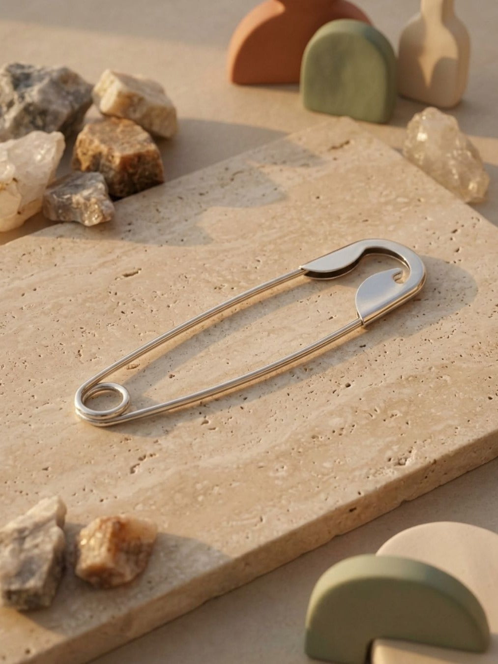 Pinned Up - Silver-Tone Safety Pin Hair Accessory