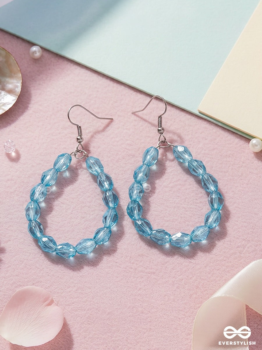 Sea Crystal – Faceted Blue Crystal Teardrop Earrings