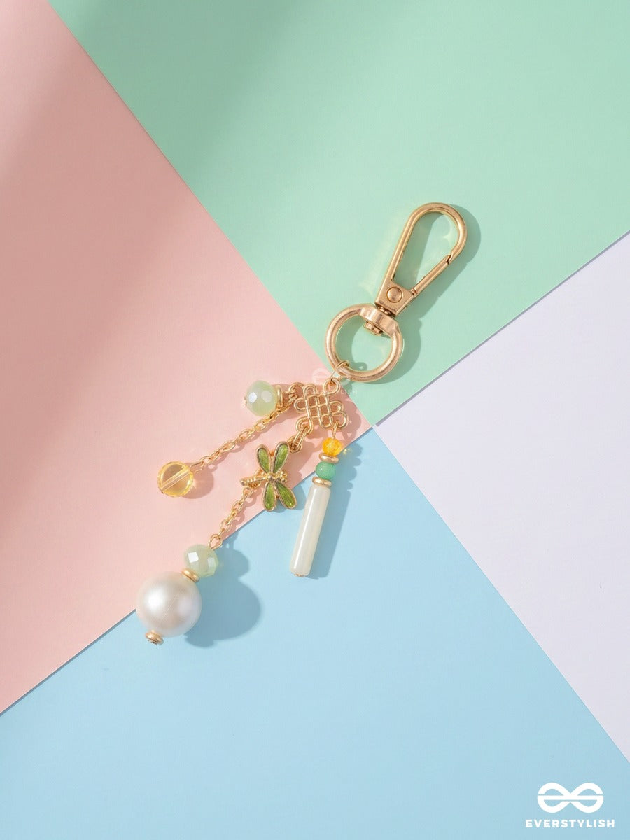 Palm Springs – Tropical Bag Charm With Pearl Drop Accents