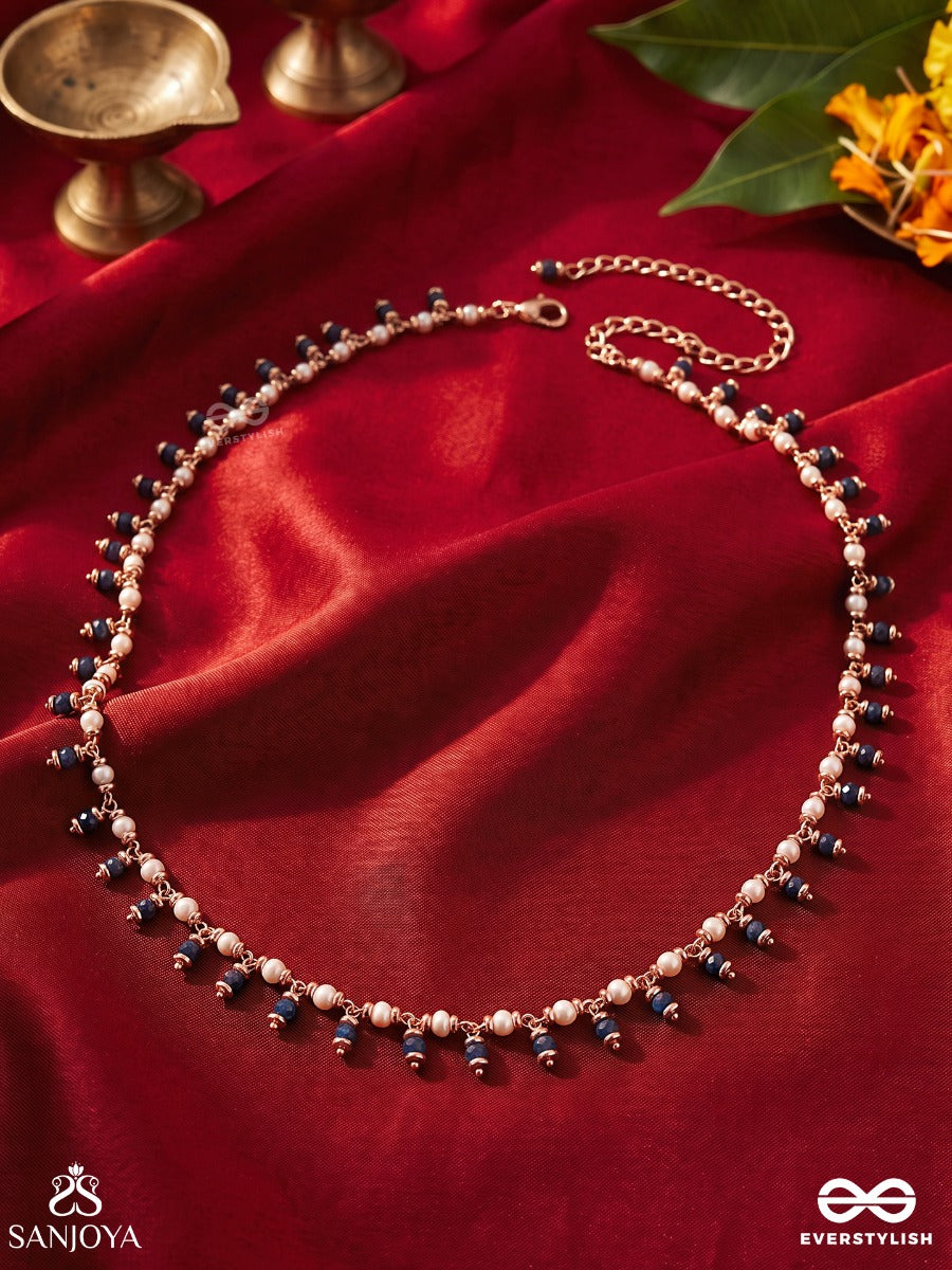 Mekhala – Sacred Waist Ornament – Heritage Waistchain With Black Bead Detailing, Delicate Golden Chainwork And Minimal Charms
