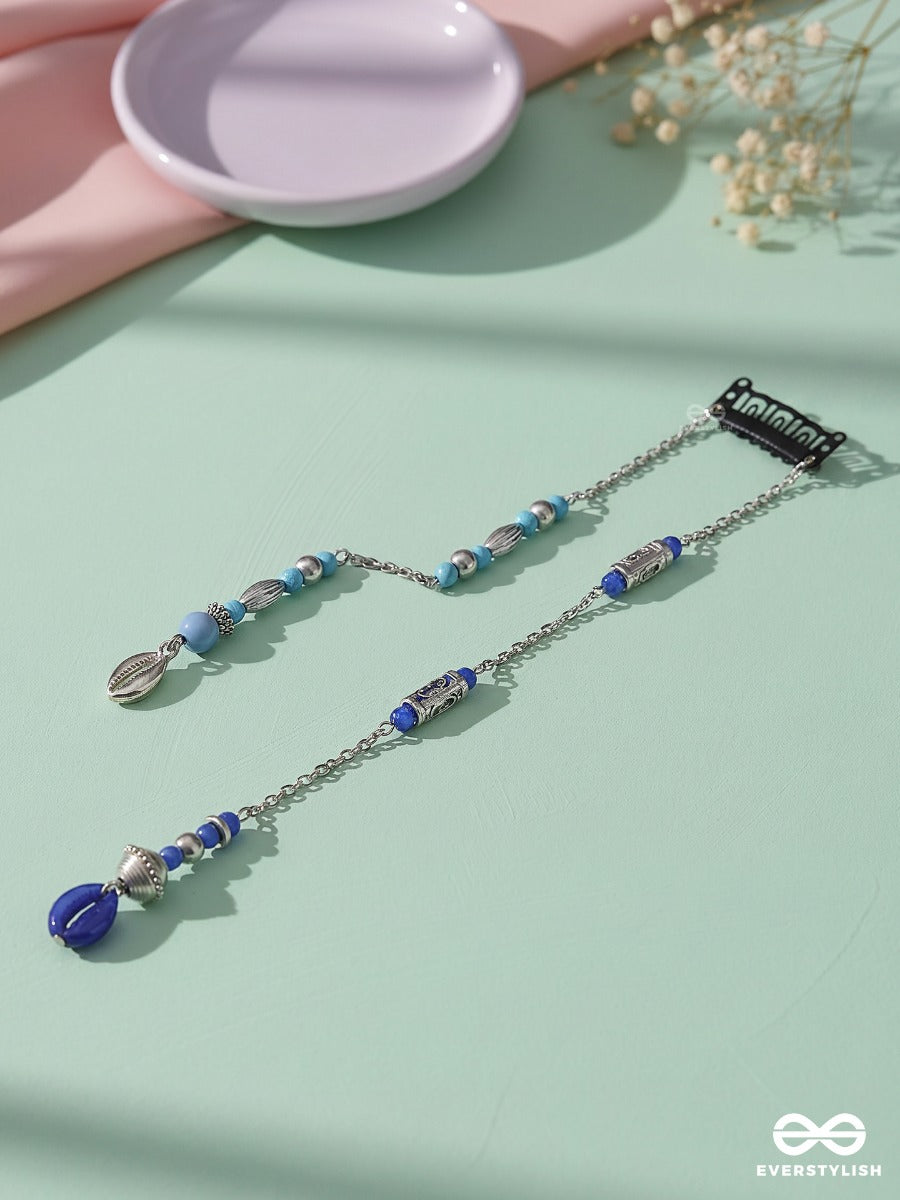 Ocean Guardian – Hair Clip (Single) With Evil Eye Beads, Turquoise Crystals And Shell Charm