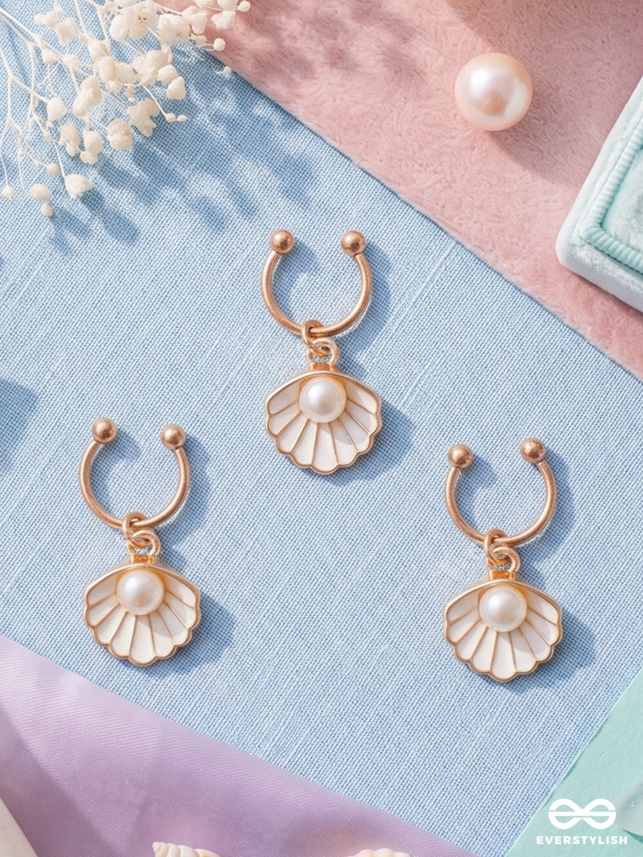 Seabloom – Gold-Tone Hair Accessory Set Of 3 With Shell Charms