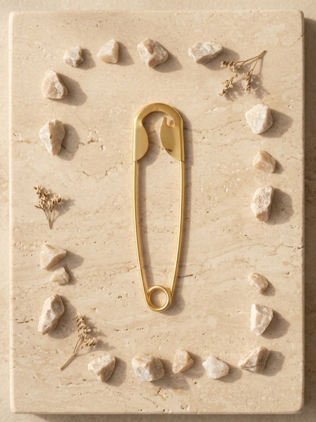 Pinned Down - Golden-Tone Safety Pin Hair Accessory