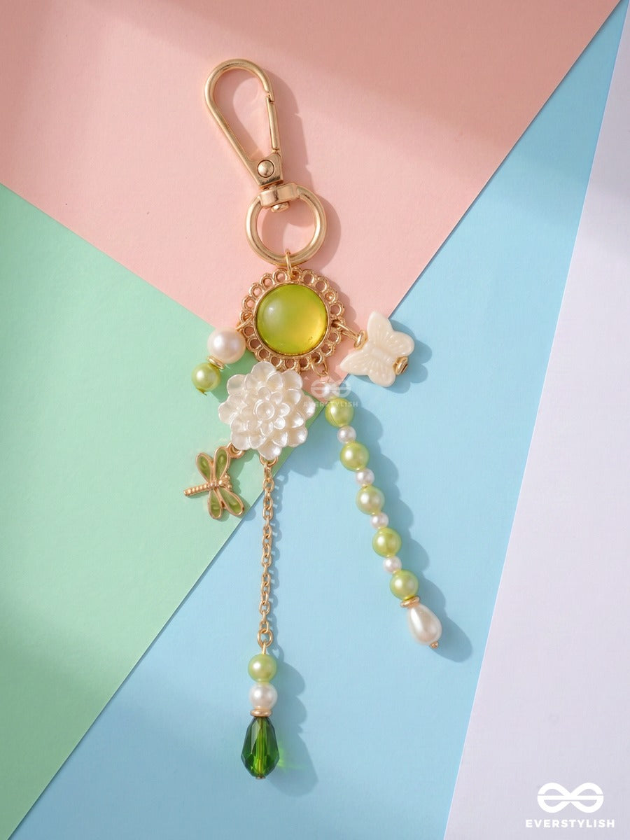 Lemon Drop – Playful Fruity Bag Charm With Floral Details And Pearl Drops