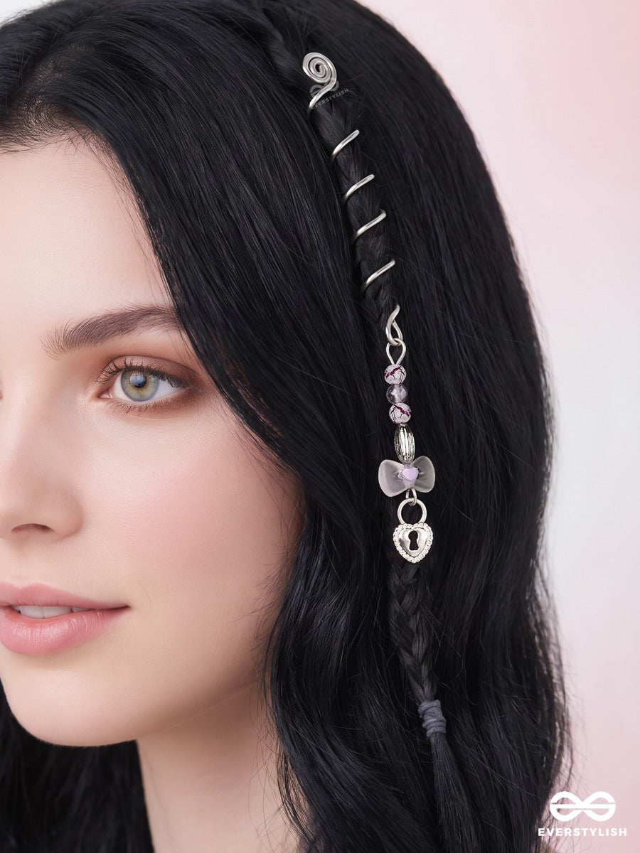 Lilac Wish – Silver Spiral Braidlet With Pastel Purple Accent Bow And Charm Drop