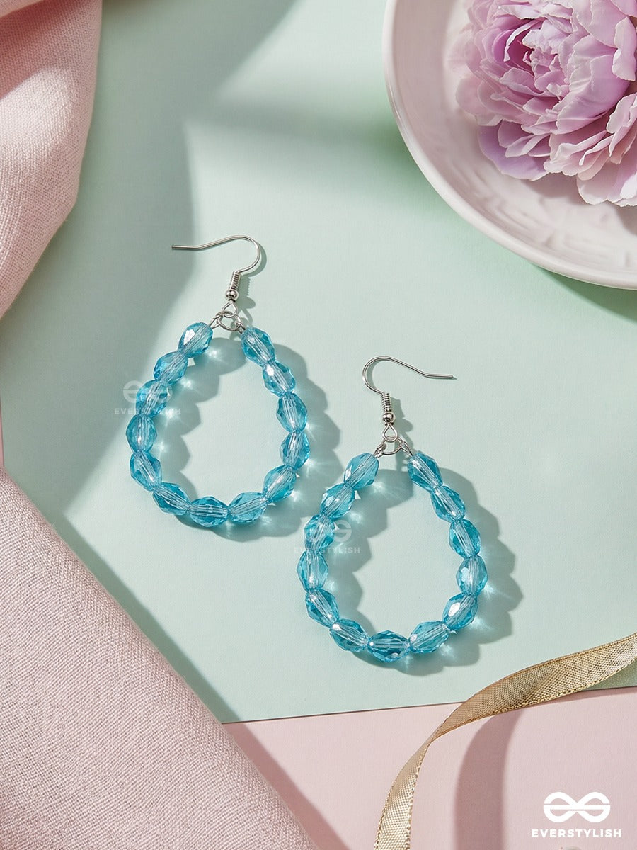 Sea Crystal – Faceted Blue Crystal Teardrop Earrings