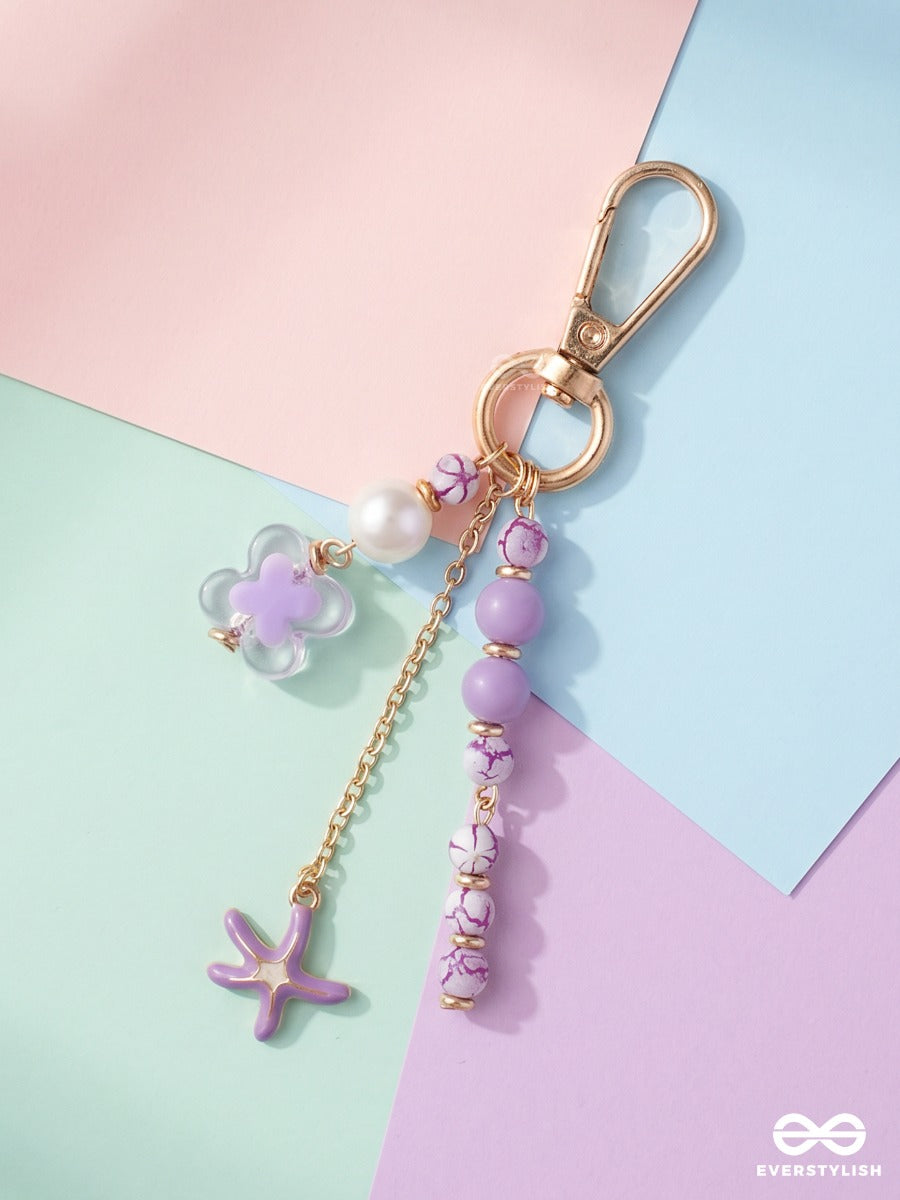 Lavender Luck – Ocean Bag Charm With Starfish And Crystal Details
