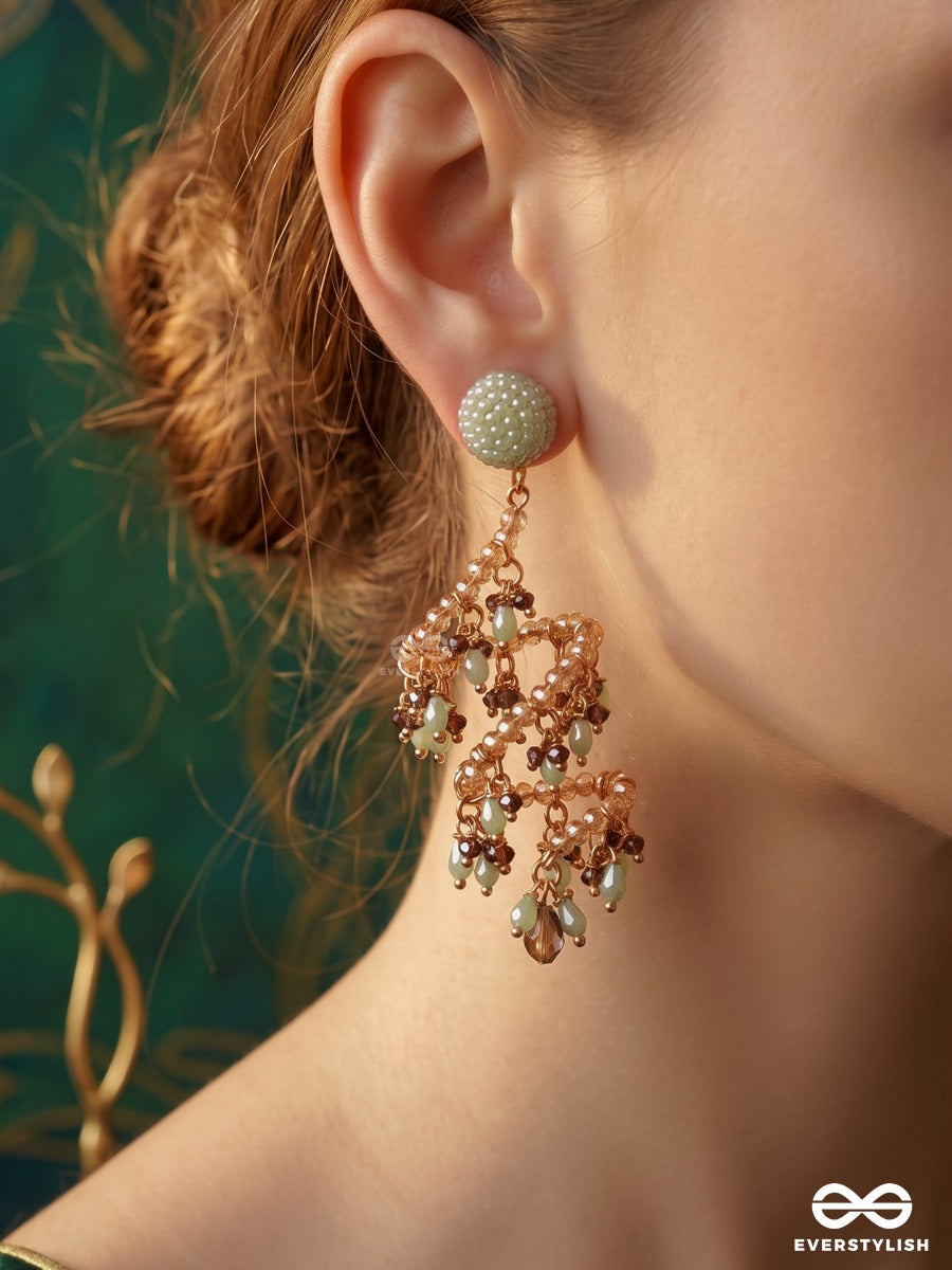 Neeldrishti – Oxidised Mini Jhumka Earrings With Nazar Beads And Cobalt Drops