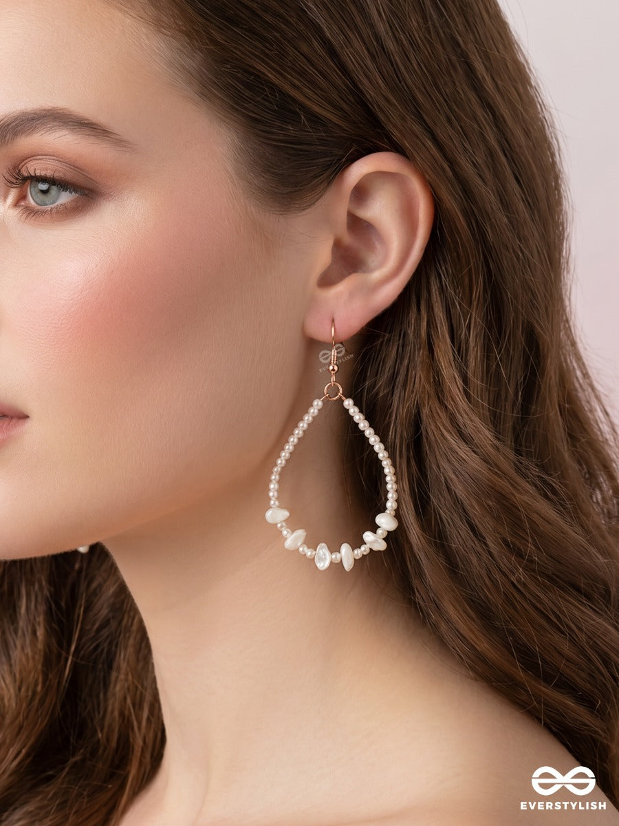 Ivory Dewdrop – Teardrop Seed Pearl Earrings With Baroque Pearl Details