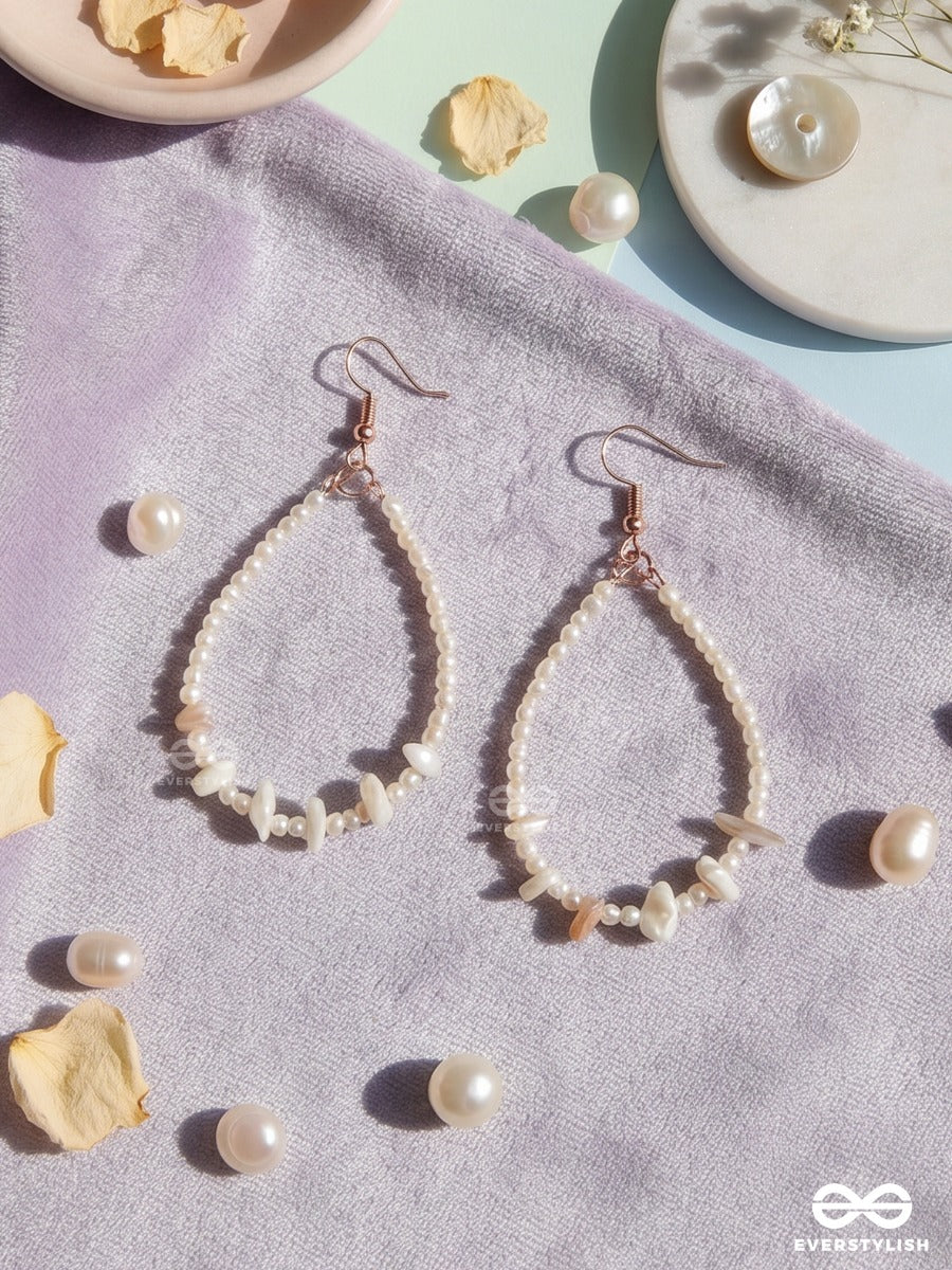 Ivory Dewdrop – Teardrop Seed Pearl Earrings With Baroque Pearl Details