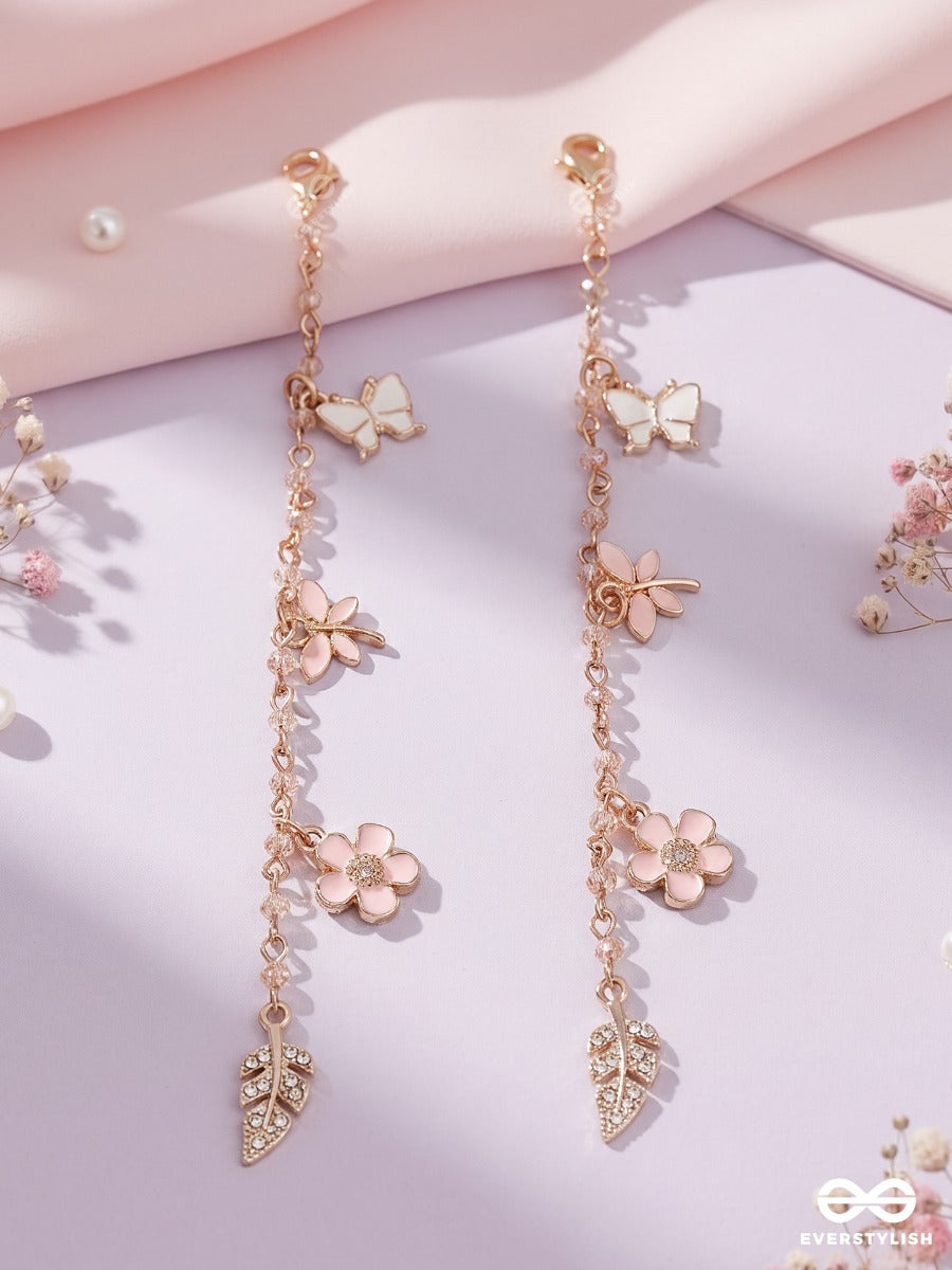 Golden Garland – Hair Clip Set Of 2 With Floral Charms, Pearls And Crystal Drops