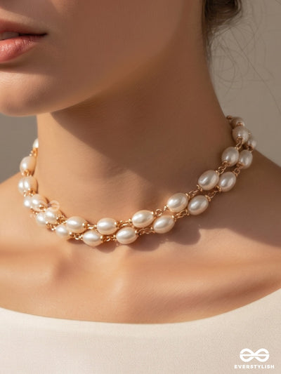 Shellscape – Multiway Chain With Golden Shell Charms And Freshwater Pearls That Can Be Styled As Necklace; Scarf-Style Necklace; Waist Chain; Knot Necklace