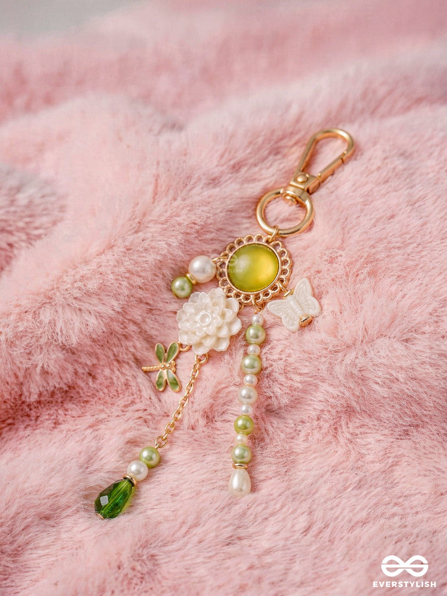 Lemon Drop – Playful Fruity Bag Charm With Floral Details And Pearl Drops