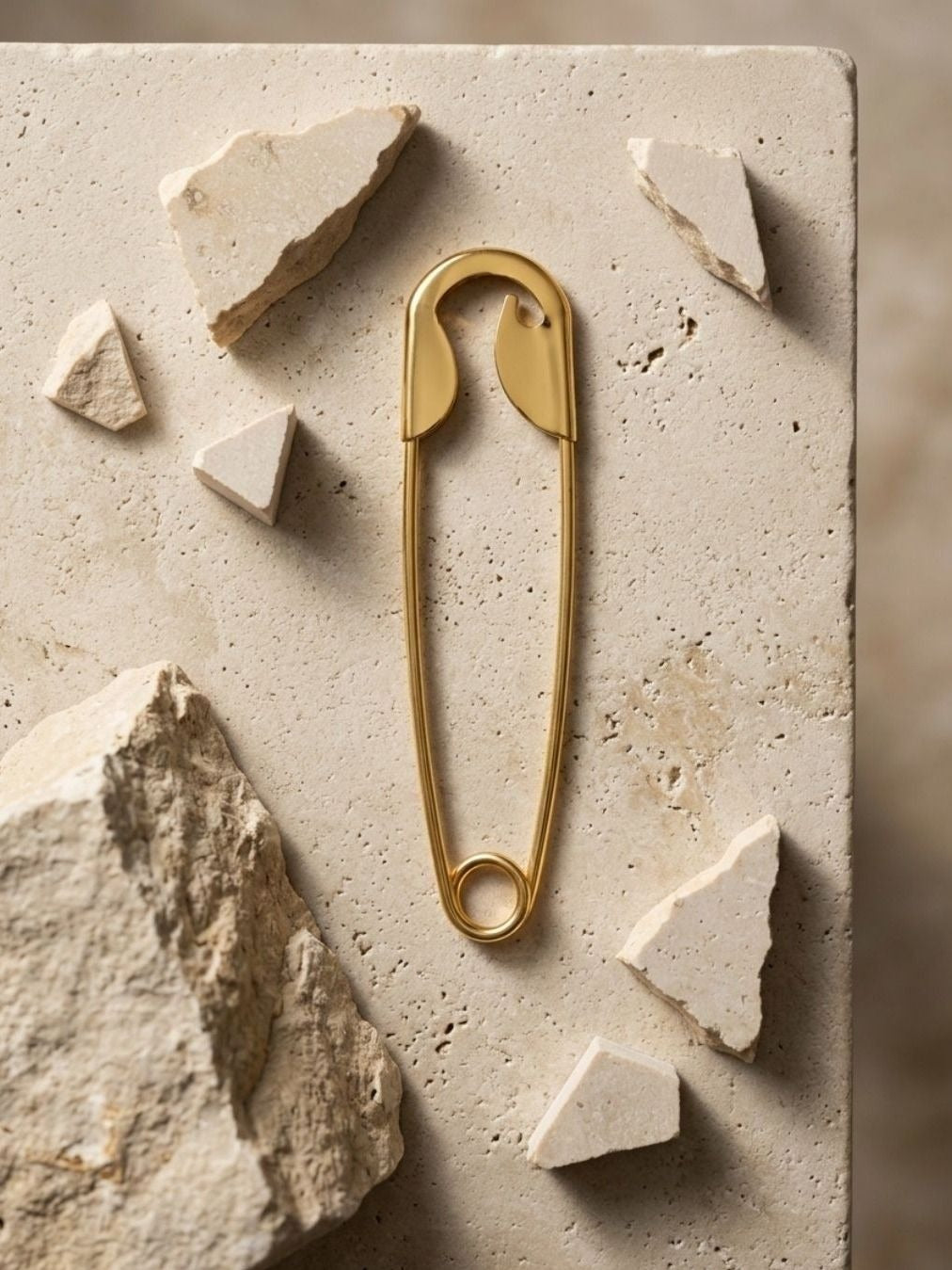 Pinned Down - Golden-Tone Safety Pin Hair Accessory
