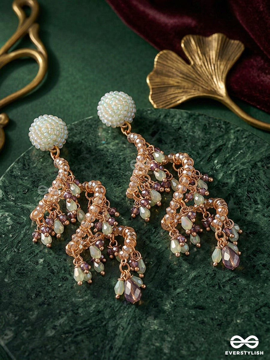 Neeldrishti – Oxidised Mini Jhumka Earrings With Nazar Beads And Cobalt Drops