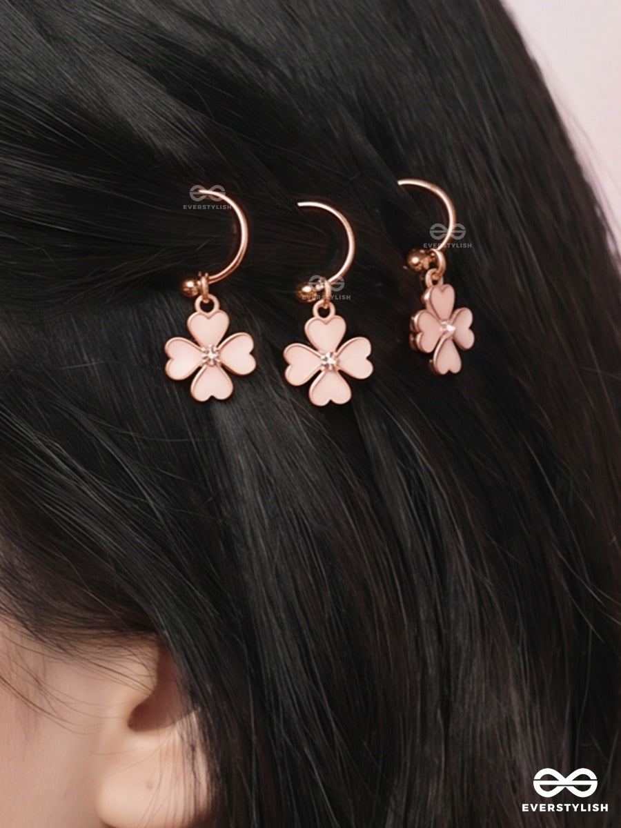 Blossom Babe – Gold-Tone Hair Accessory Set Of 3 With Pastel Flower Charms