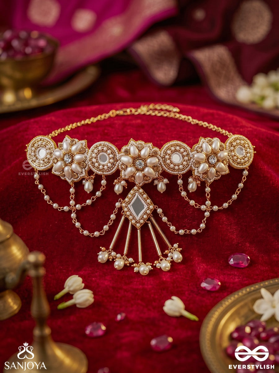 Mehravati – Lady Of Grace – Heritage Necklace With Floral Pearl Clusters, Kundan Medallions And Layered Pearl Chains