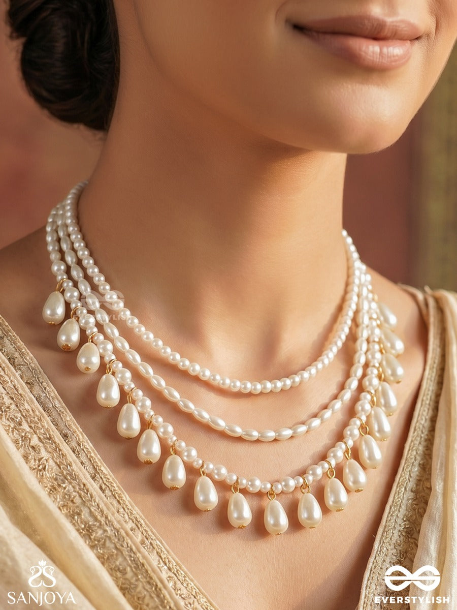 Zulfehra – Adornment Of Tresses – Versatile Body Jewellery That Styles As A Necklace Or Shoulder Chain With Flowing Pearl Strands
