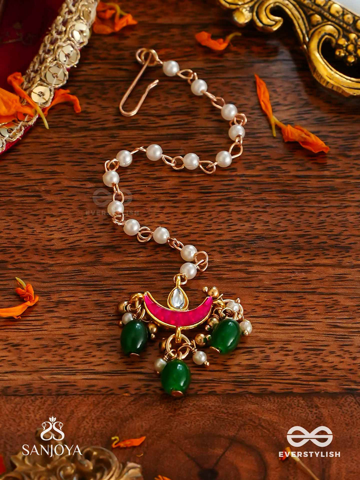 Shashiratna- Jewel Of The Moon - Handmade Kundan Set With Necklace, Earrings And Maangtika