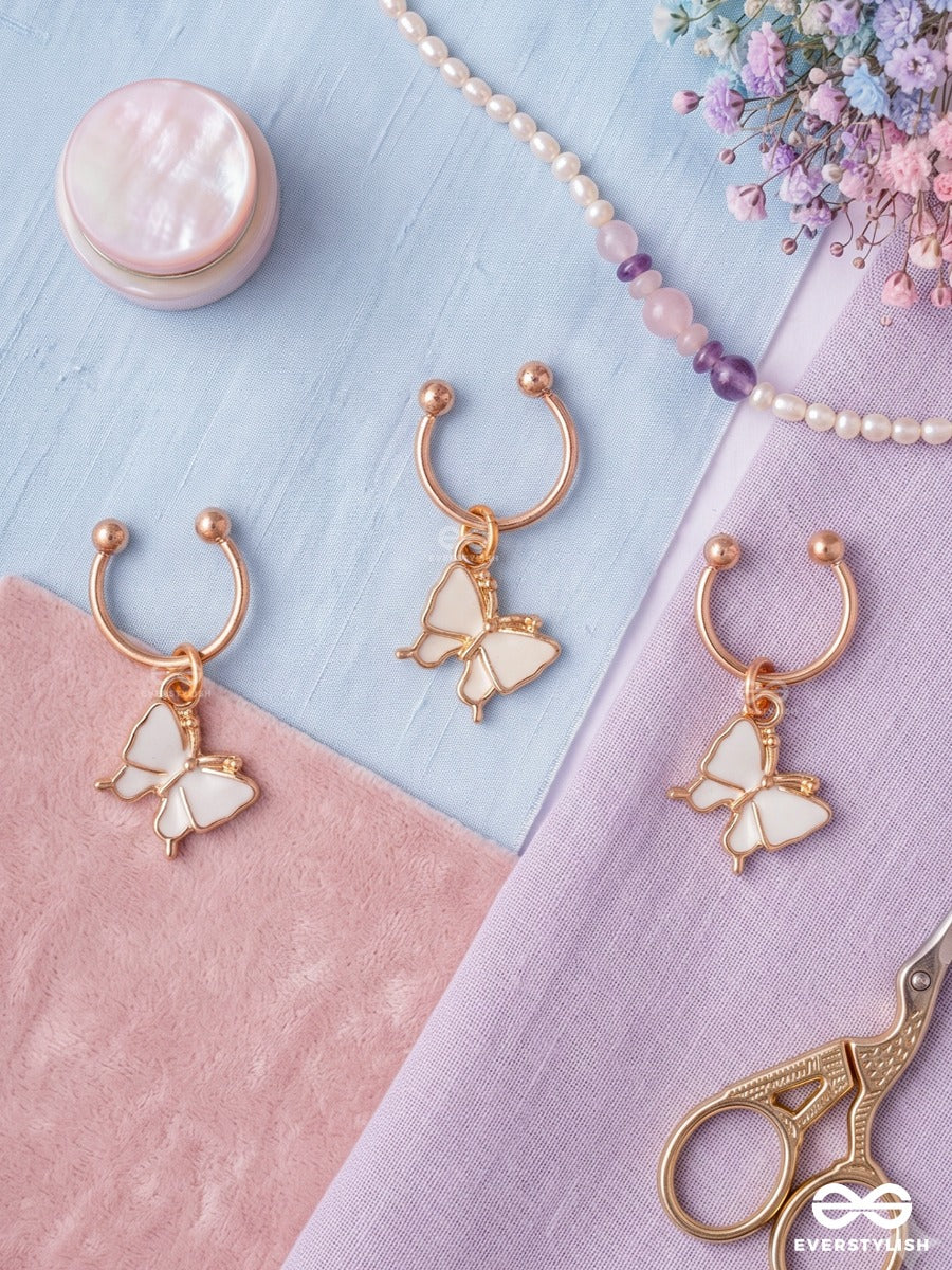Butter Babe – Gold-Tone Hair Accessory Set Of 3 With Butterfly Charms