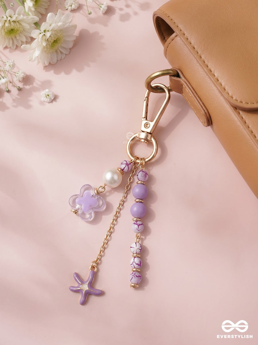 Lavender Luck – Ocean Bag Charm With Starfish And Crystal Details