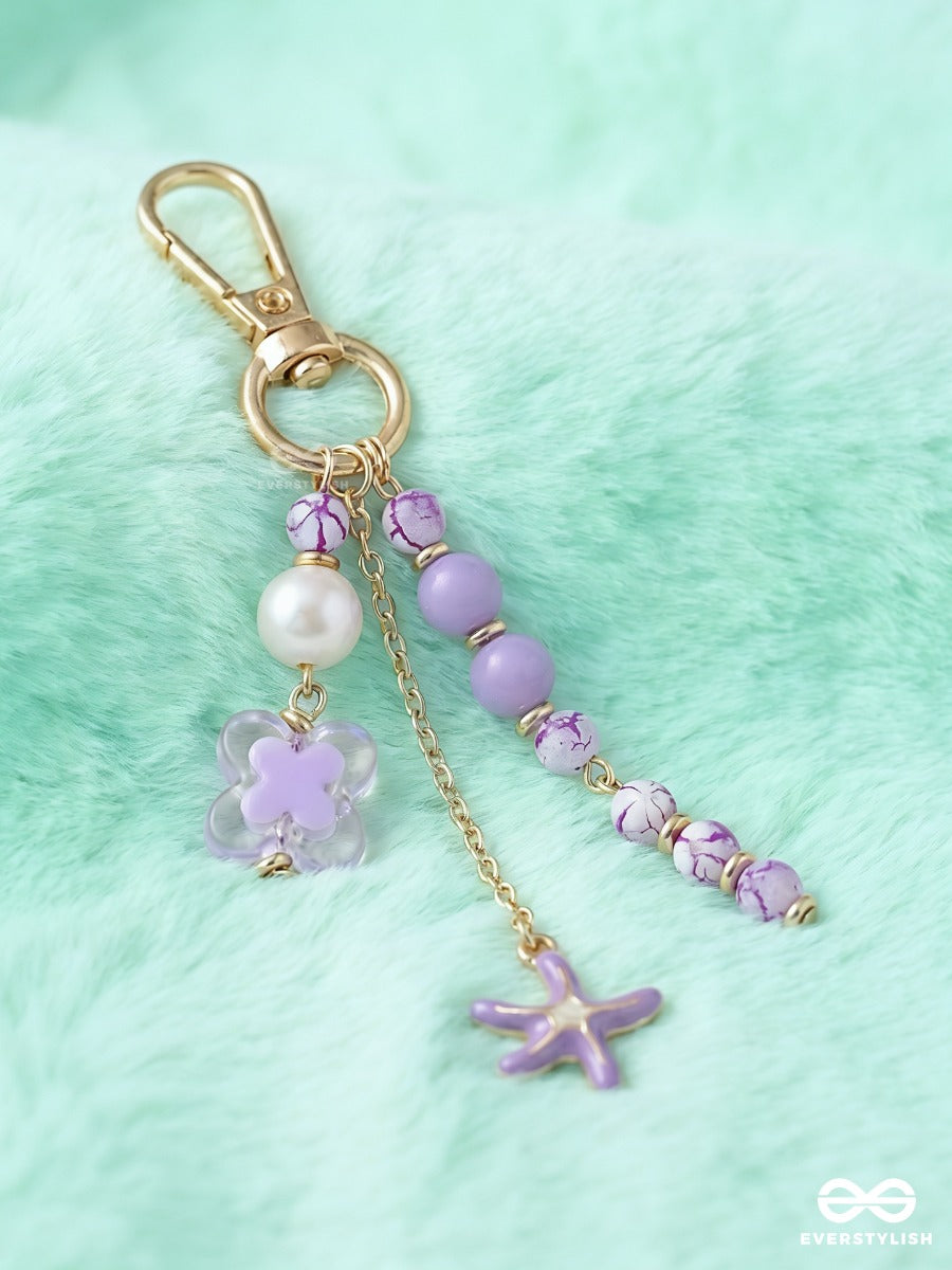 Lavender Luck – Ocean Bag Charm With Starfish And Crystal Details