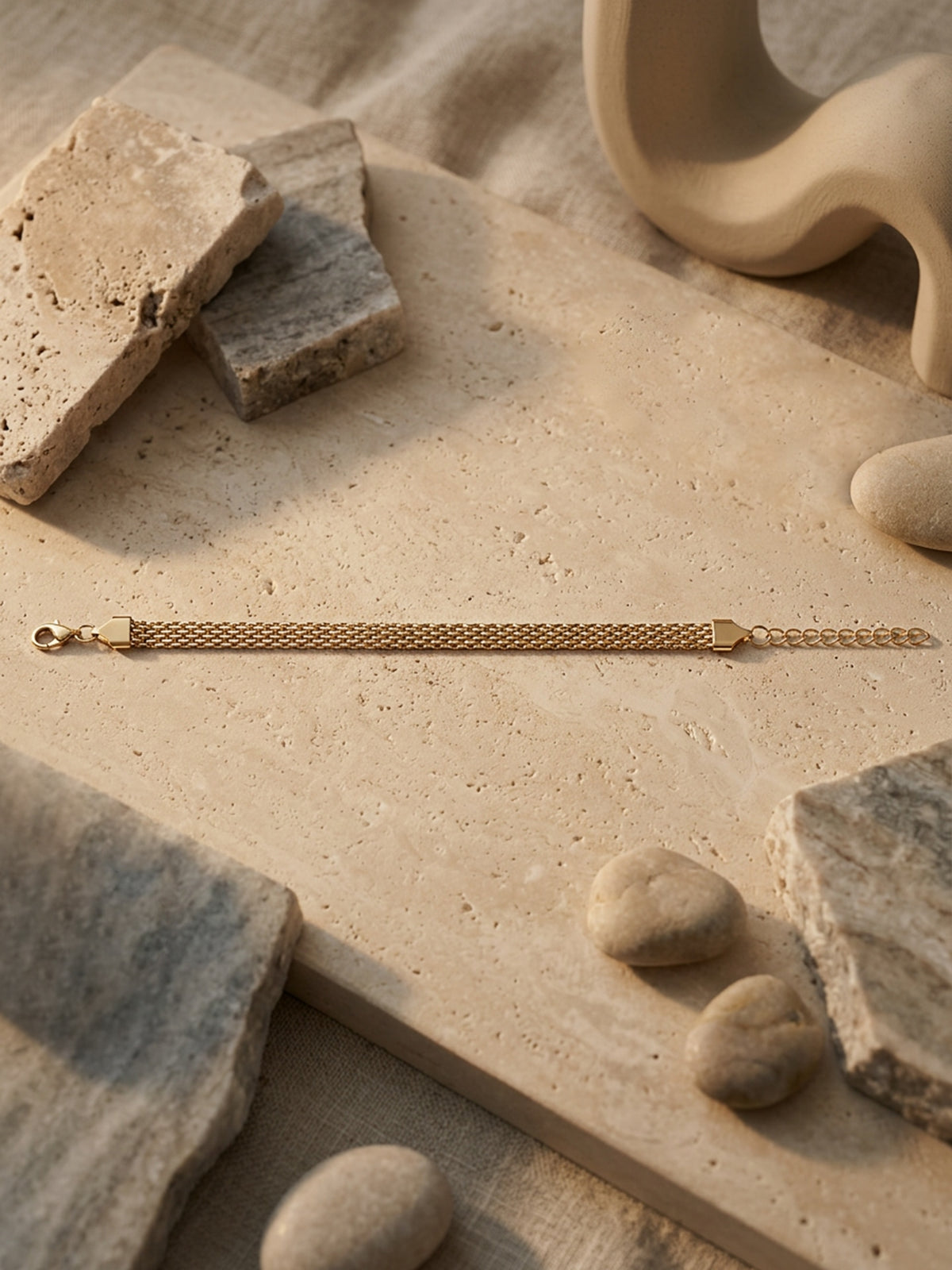 Goldwave - Golden-Tone Mesh Chain Bracelet