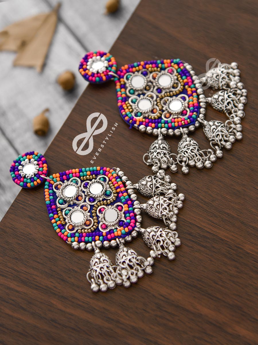 A Statement Of Royalty - Embroidered Statement Earrings