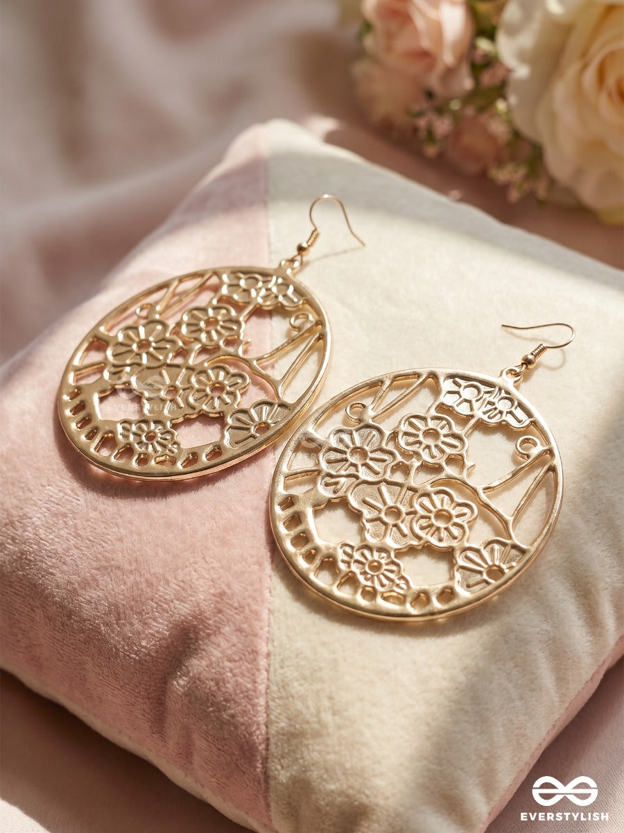 The Cut-Out Floral Artwork - Golden Casual Danglers