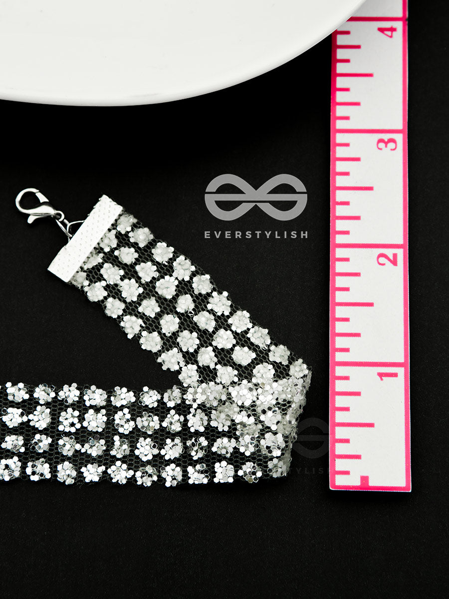 Shimmer On My Neck - Statement Silver Choker