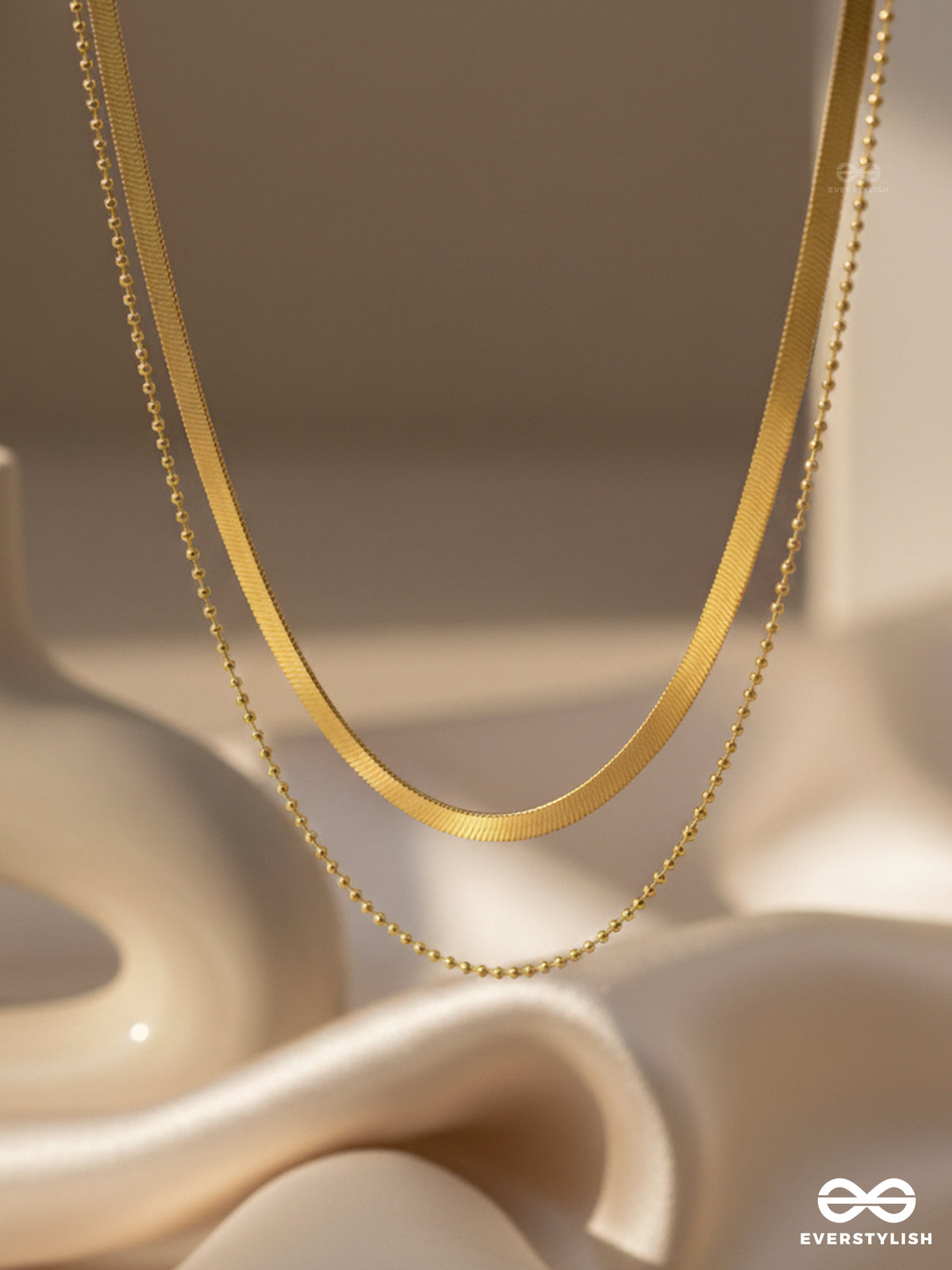 The Woman Of Elegance - Golden Multilayered Neckpiece