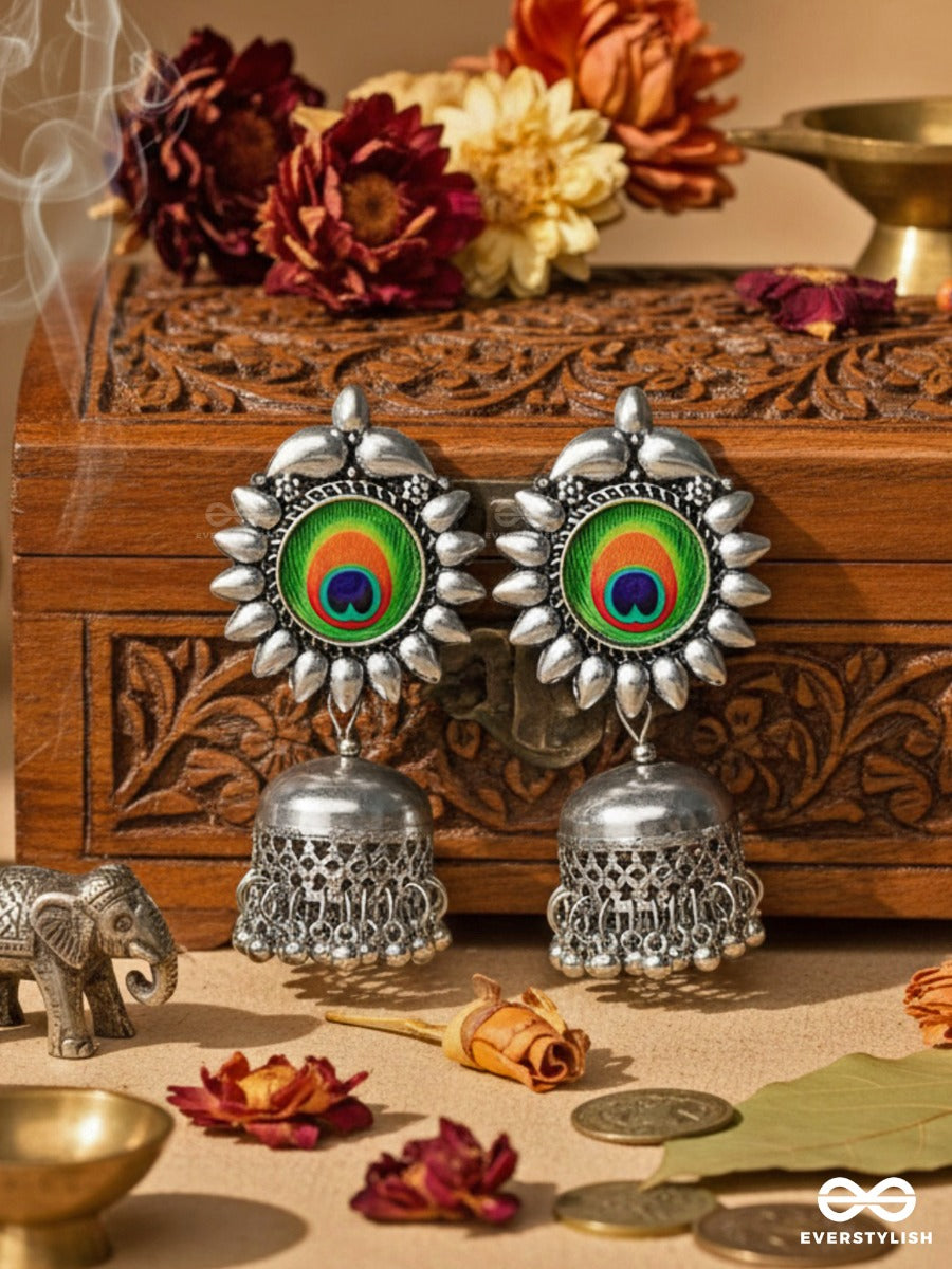 The Artsy Peacocks - Oxidised Boho Jhumkis