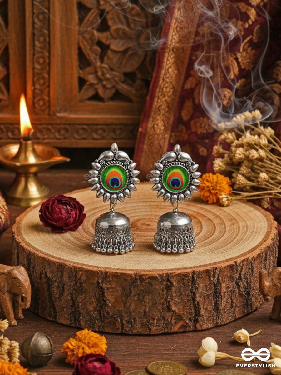 The Artsy Peacocks - Oxidised Boho Jhumkis