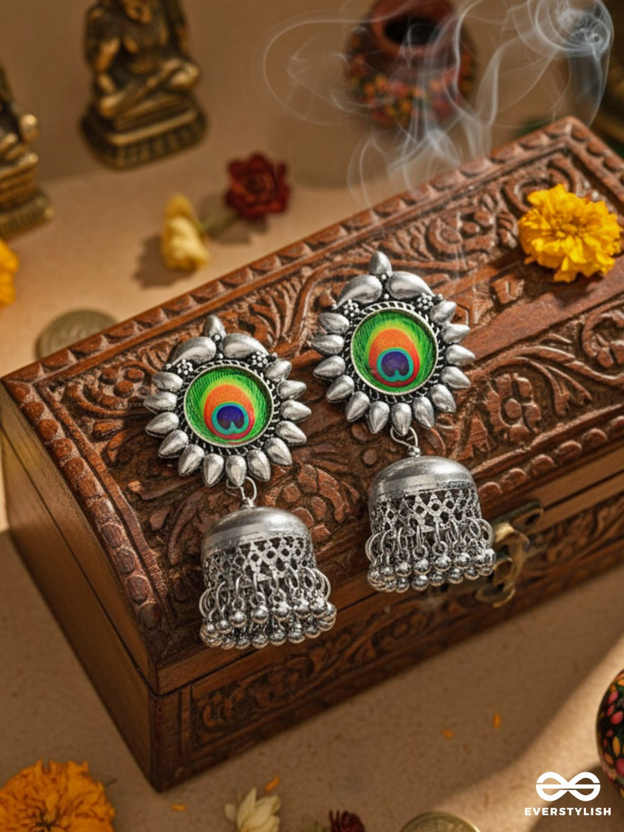 The Artsy Peacocks - Oxidised Boho Jhumkis