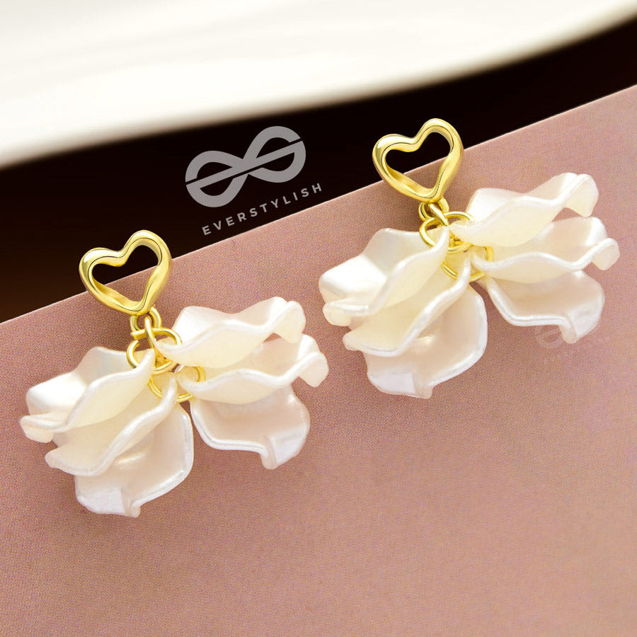 The Heart Fairy- Golden Embellished Earrings