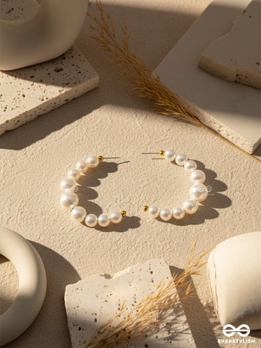 The Pearls Of Goodness- Statement Half Hoops