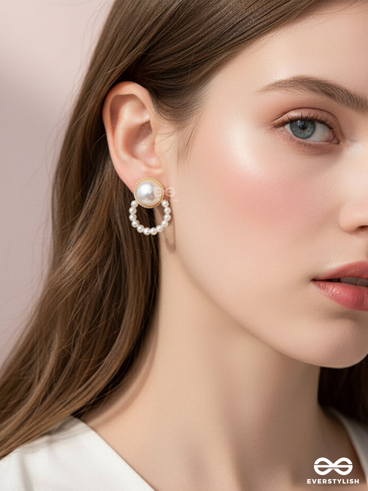 The Pearls Of Beauty - Golden Statement Stud Earrings