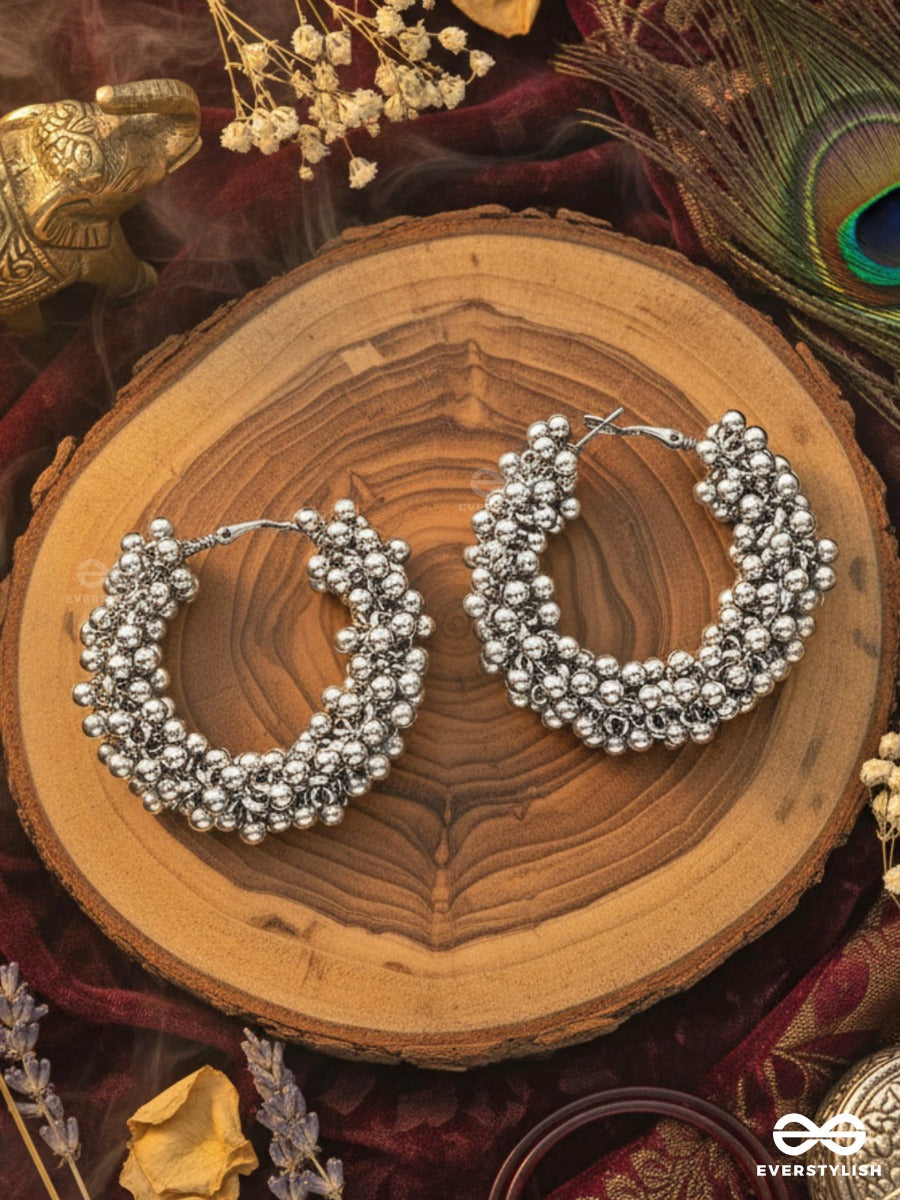 A Glimmer Of Shimmer - Playful Embellished Hoops (Silver)