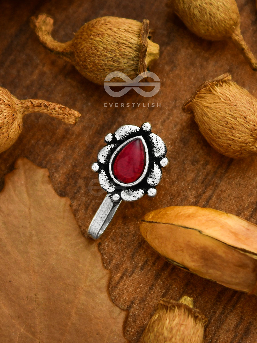 The Glowing Ember- Oxidized Non Pierced Nosepin (Ruby Red)
