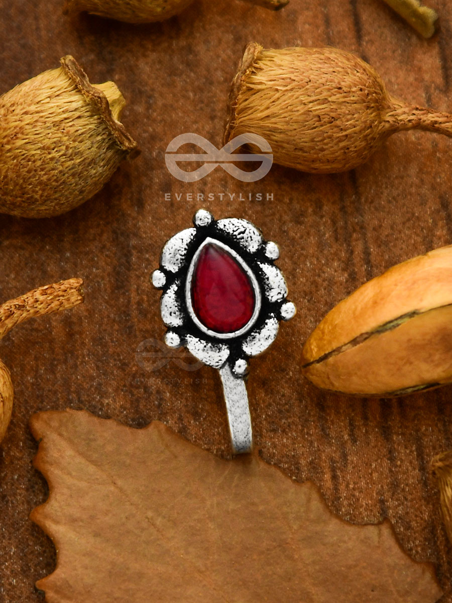 The Glowing Ember- Oxidized Non Pierced Nosepin (Ruby Red)