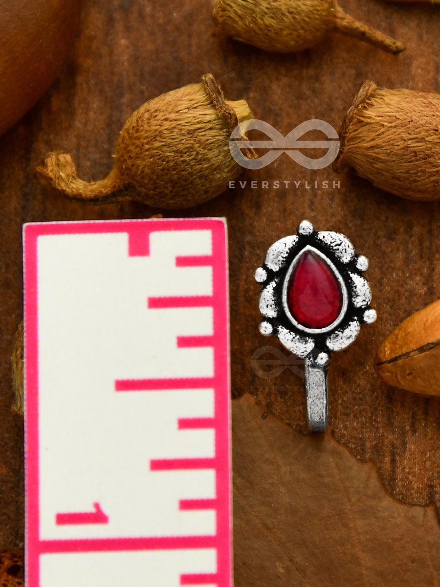 The Glowing Ember- Oxidized Non Pierced Nosepin (Ruby Red)