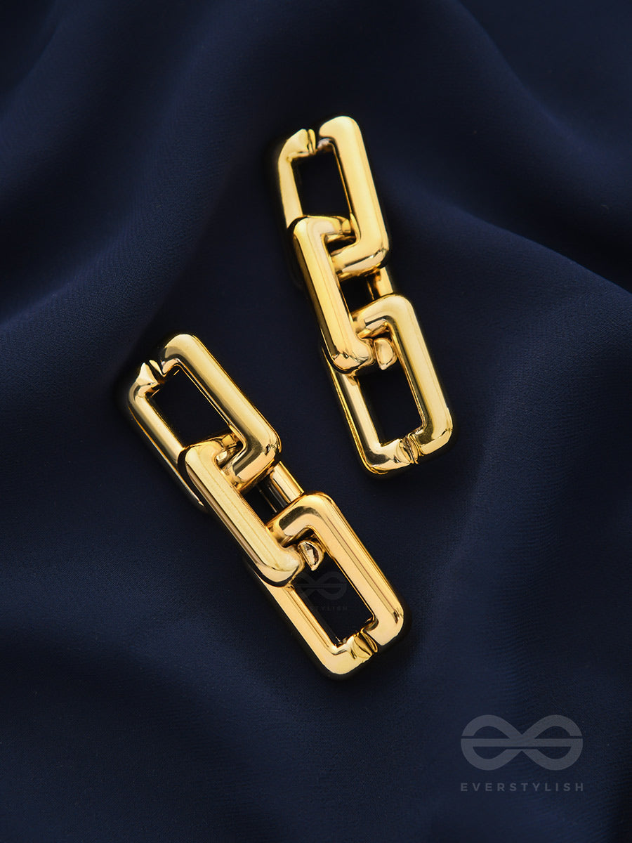 Catch Me If You Can - Golden Statement Earrings